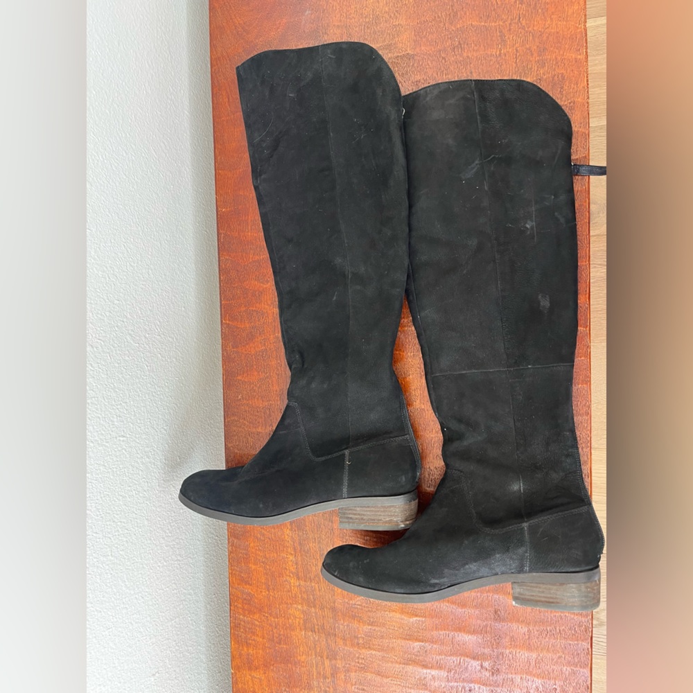 Sole Society Suede leather knee high Andie black riding boots goth boho sz 8.5